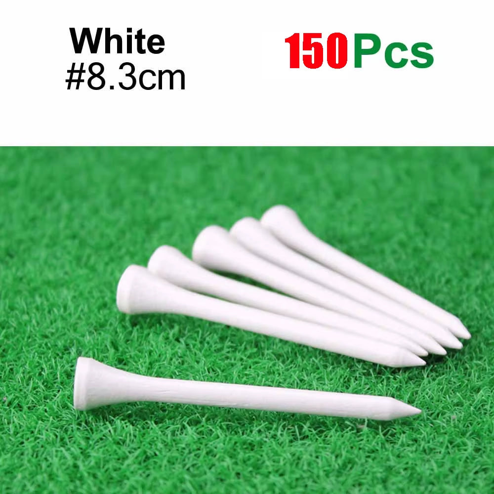 Golf Tee- 150 Pack Tall Bamboo Golf Tee,Biodegradable, Unbreakable Golf Tee,Golf Accessory Equipment,Natural Bamboo