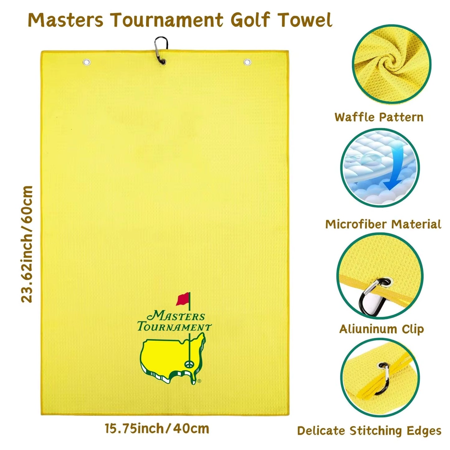 Funny Microfiber Premium Golf Towel, Embroidered Golf Towels for Golf Bags for Men&Women, Golf Accessories for Men Golfers