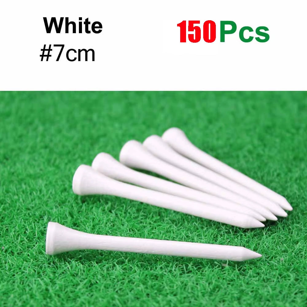 Golf Tee- 150 Pack Tall Bamboo Golf Tee,Biodegradable, Unbreakable Golf Tee,Golf Accessory Equipment,Natural Bamboo