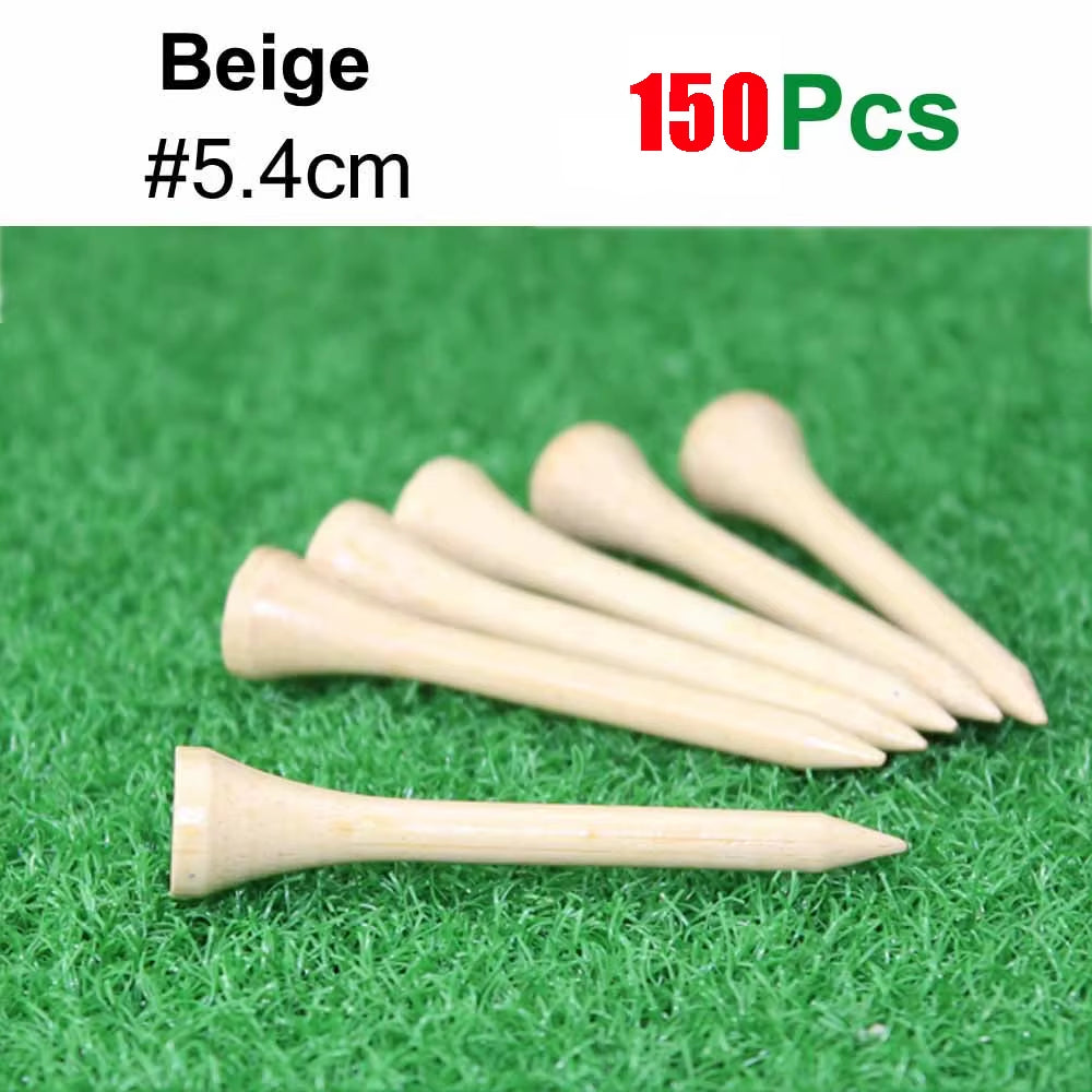 Golf Tee- 150 Pack Tall Bamboo Golf Tee,Biodegradable, Unbreakable Golf Tee,Golf Accessory Equipment,Natural Bamboo