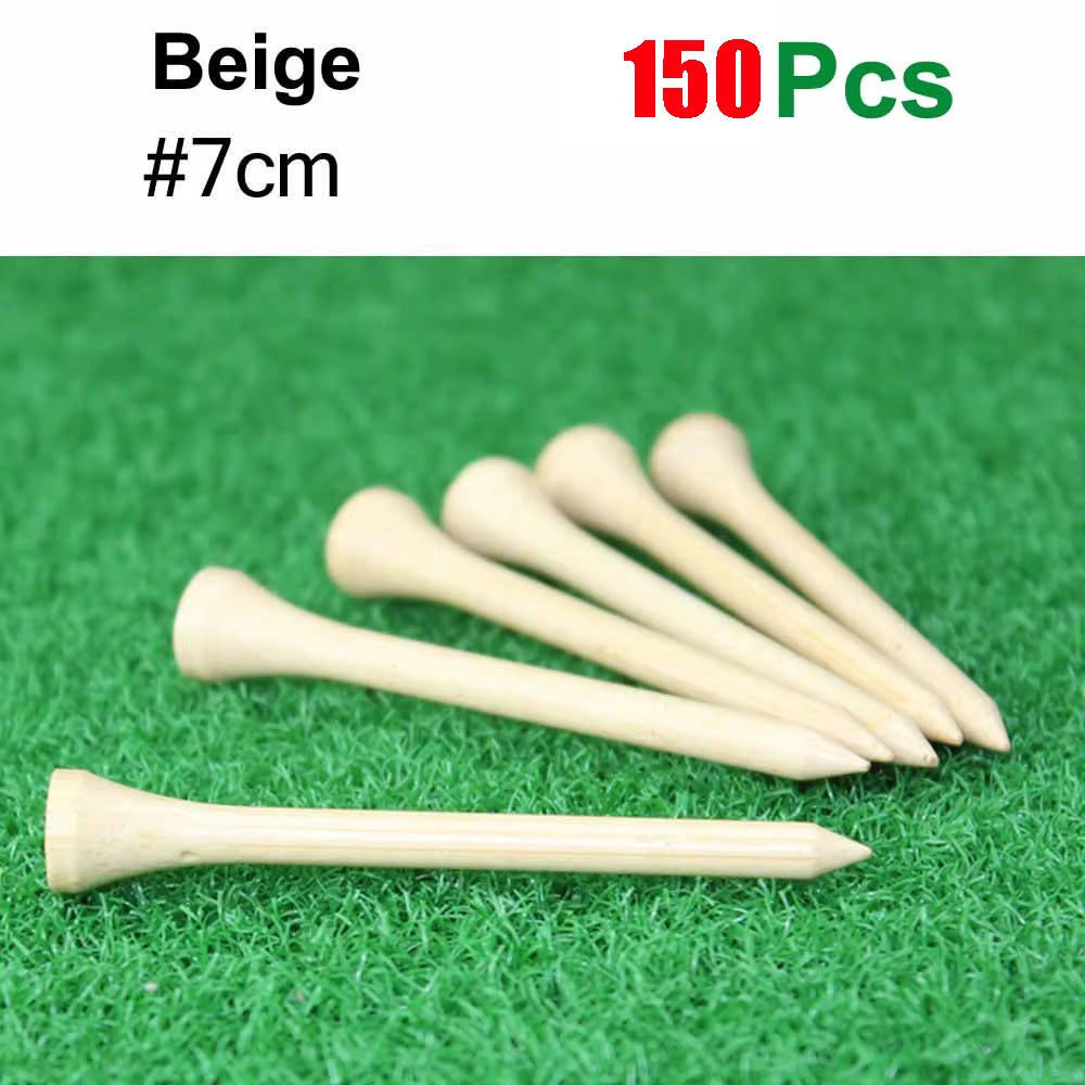 Golf Tee- 150 Pack Tall Bamboo Golf Tee,Biodegradable, Unbreakable Golf Tee,Golf Accessory Equipment,Natural Bamboo