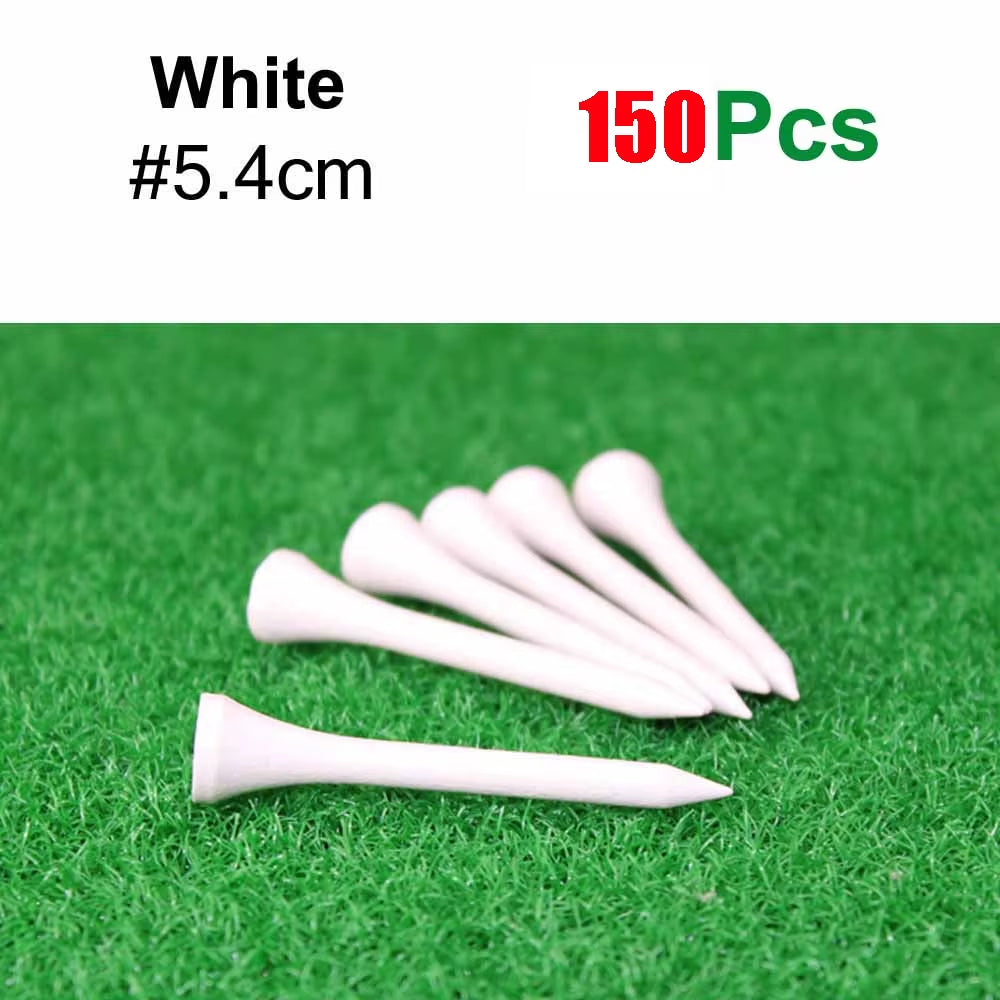 Golf Tee- 150 Pack Tall Bamboo Golf Tee,Biodegradable, Unbreakable Golf Tee,Golf Accessory Equipment,Natural Bamboo