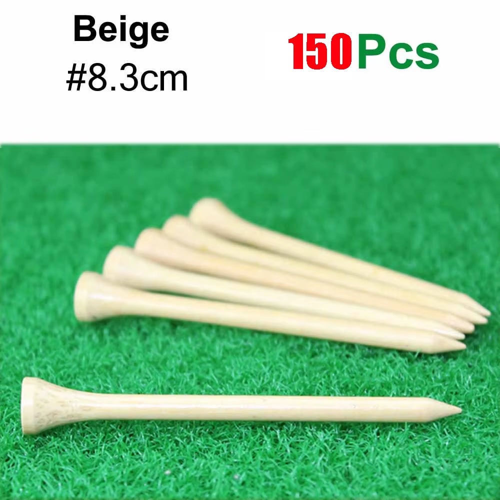 Golf Tee- 150 Pack Tall Bamboo Golf Tee,Biodegradable, Unbreakable Golf Tee,Golf Accessory Equipment,Natural Bamboo