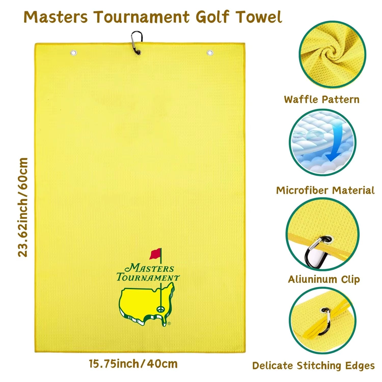 Funny Microfiber Premium Golf Towel, Embroidered Golf Towels for Golf Bags for Men&Women, Golf Accessories for Men Golfers