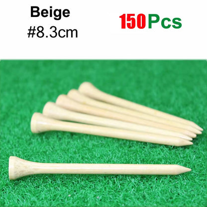 Golf Tee- 150 Pack Tall Bamboo Golf Tee,Biodegradable, Unbreakable Golf Tee,Golf Accessory Equipment,Natural Bamboo